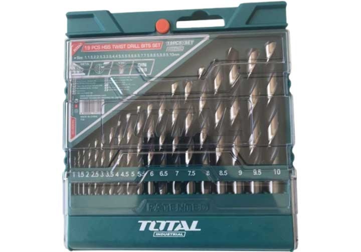 1-10mm Bộ mũi khoan kim loại HSS 19 chi tiết Total TACSD0195