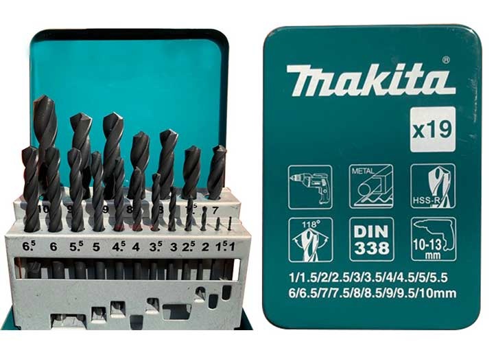 1-10mm Bộ mũi khoan kim loại HSS-R 19 chi tiết Makita D-54081