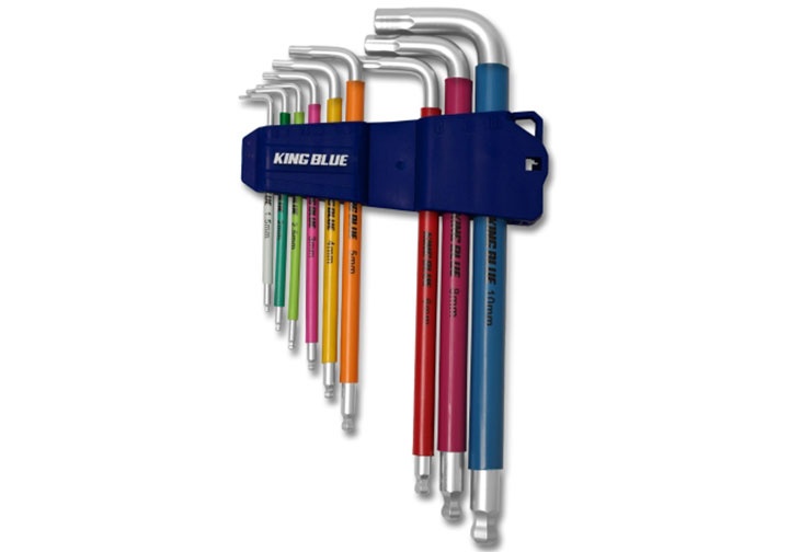1.5-10mm Bộ lục giác 1 đầu bi 1 đầu sao nhiều màu 9 chi tiết Kingblue KL7-09