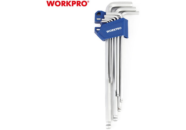 1.5-10mm Bộ lục giác S2 đầu bi 9 chi tiết Workpro WP222035