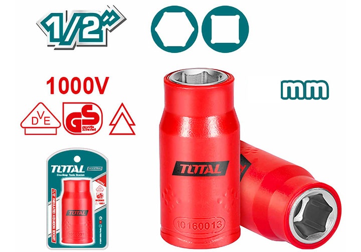 10mm Đầu tuýp lục giác cách điện 1/2" Total THIHAST12101