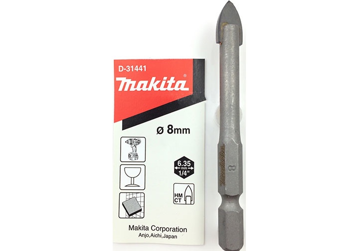 10x80mm Mũi khoan thủy tinh chuôi lục giác Makita D-31457