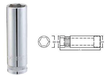 11mm Đầu tuýp dài 6 góc 1/2" Sata 13-402 (13402)