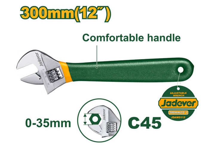 12" Mỏ lết cán bọc nhựa Jadever JDAW5112