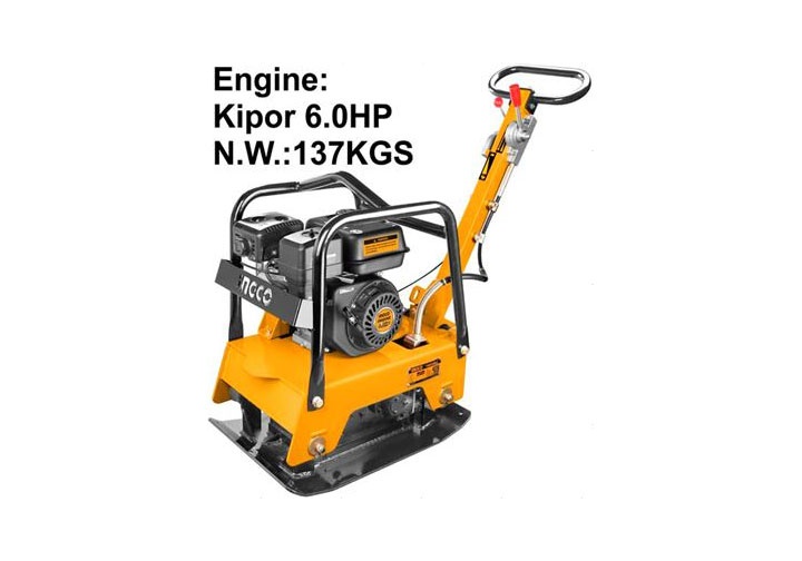 137KG Máy đầm nén bê tông dùng dầu Diesel 6HP INGCO GCP125-4