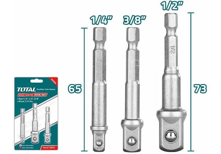 1/4" Bộ đầu chuyển tuýp Total TAC273651