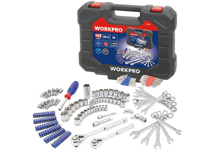 1/4" và 3/8" Bộ tuýp 145 chi tiết Workpro W003046