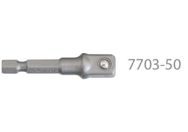 1/4" x 3/8" Đầu chuyển máy vặn vít sang bu lông (1 vỉ gồm 6 cái) Kingtony 7703-50 1/4" x 3/8" Đầu chuyển máy vặn vít sang bu lông (1 vỉ gồm 6 cái) Kingtony 7703-50