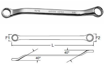 14x15mm Cờ lê 2 vòng miệng tròn Sata 42-217 (42217)