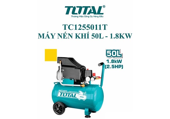 2.5HP (1.8Kw) Máy nén khí có dầu 50L Total TC1255011T