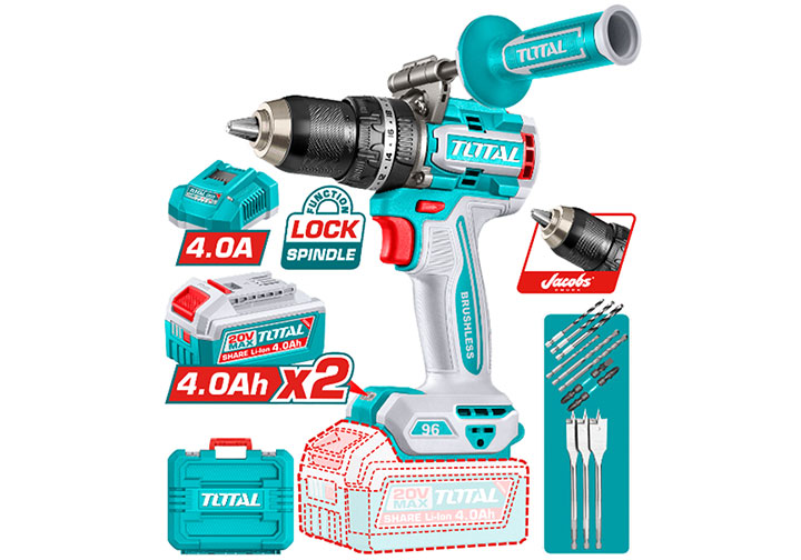 20V Máy khoan búa dùng pin 96N.m Total TIDLI209686