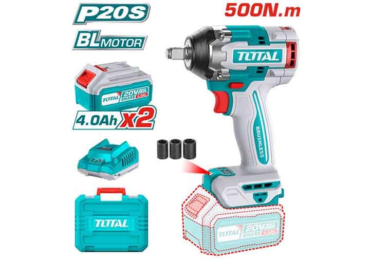 20V Máy siết bu lông 500N.m dùng pin (không chổi than) Total TIWLI2050