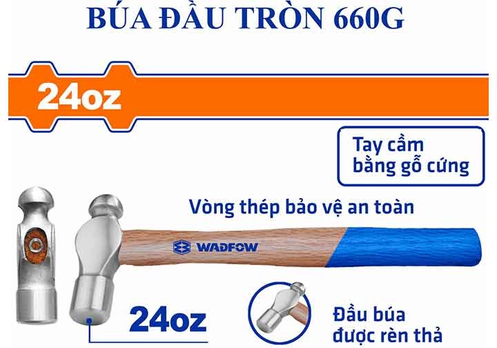 24Oz (660g) Búa bi cán gỗ Wadfow WMB5324