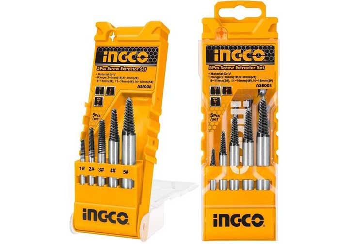 3-18mm Bộ mũi taro lấy ốc gãy 5 chi tiết Ingco ASE008