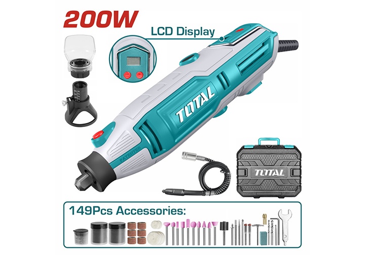 3.2mm Bộ máy mài khuôn 200W và 149 phụ kiện Total TG2006