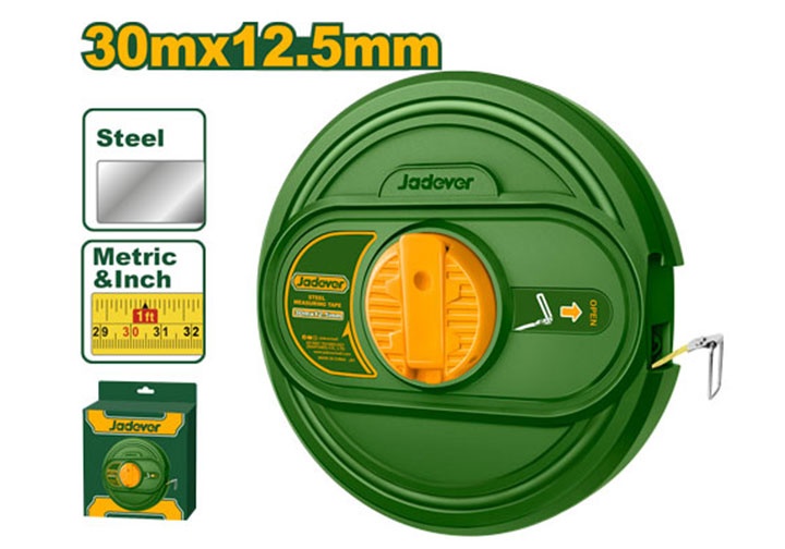 30mx12.5mm Thước cuộn thép hệ inch và mét Jadever JDMT3530