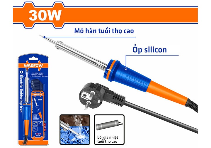 30W Mỏ hàn điện đầu nhọn thẳng Wadfow WEL1603