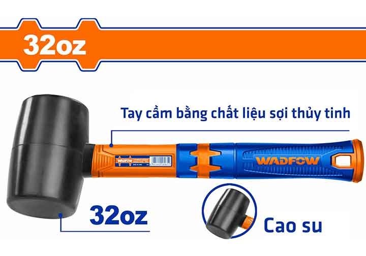 32Oz (900g) Búa cao su đen cán nhựa Wadfow WHM7307