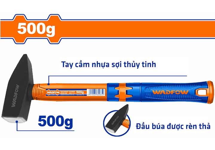 500g Búa cơ khí cán nhựa cao su Wadfow WHM1305