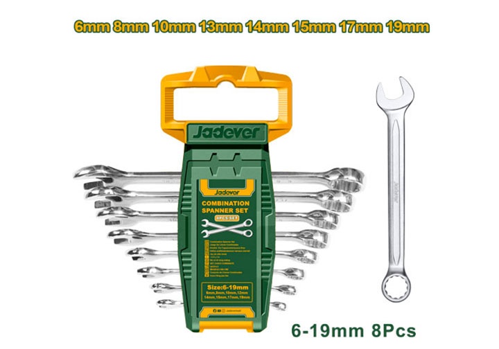 6-19mm Bộ cờ lê vòng miệng 8 chi tiết Jadever JDSP1208