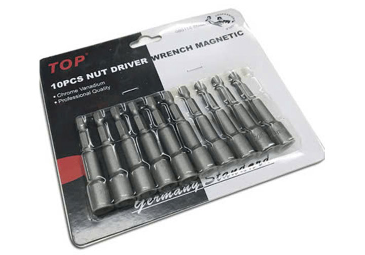 65mm Bộ đầu vít bắn tôn 8mm 10 chi tiết TOP 080114-8MM 65mm Bộ đầu vít bắn tôn 8mm 10 chi tiết TOP 080114-8MM