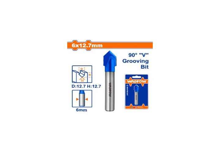 6x12.7mm Mũi phay gỗ cắt rãnh V Wadfow WRG2404