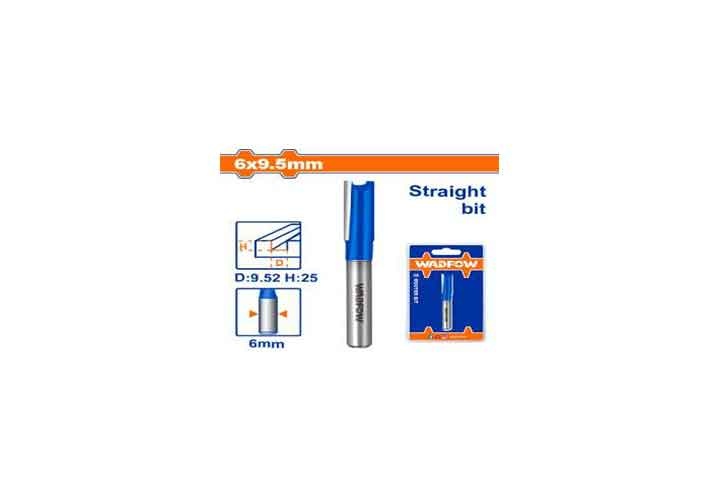 6x9.5mm Mũi phay gỗ thẳng Wadfow WRG1403