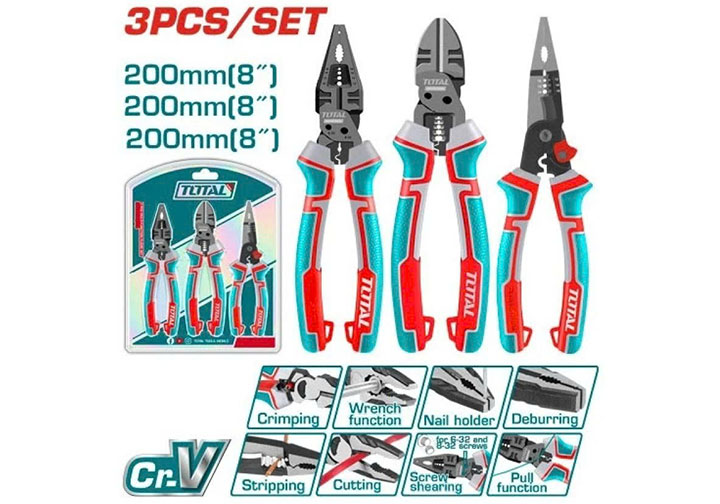 8" Bộ kìm đa năng 3 chi tiết Total THT2MK231 8" Bộ kìm đa năng 3 chi tiết Total THT2MK231