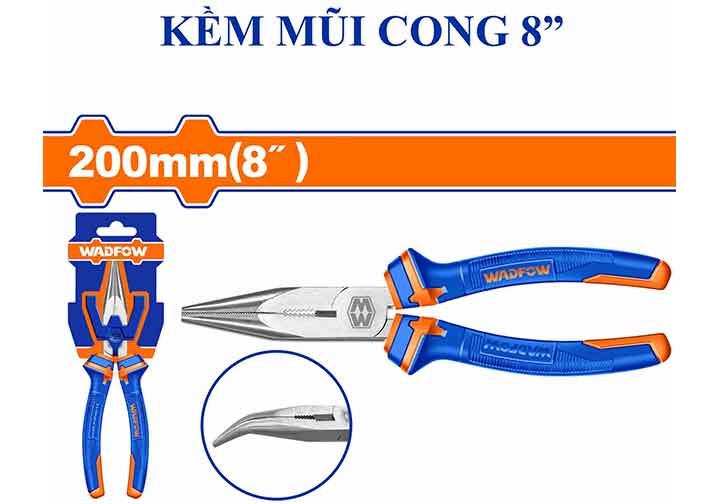 8" Kìm mũi nhọn cong Wadfow WPL4C08