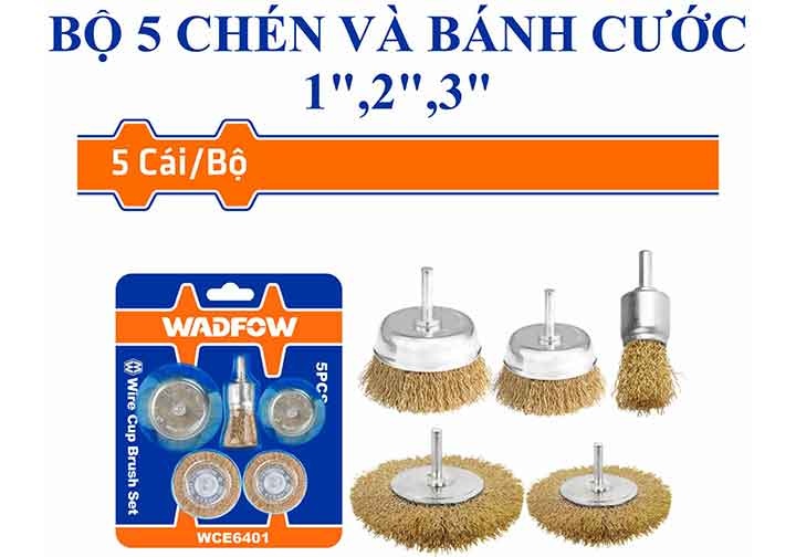 Bộ 5 chén cước dùng với máy khoan Wadfow WCE6401