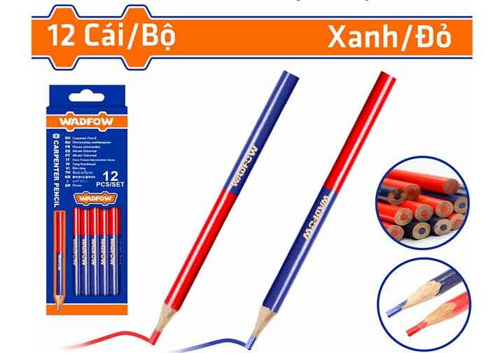 Bộ bút nghề mộc (màu đỏ và xanh) 12 chi tiết Wadfow WMQ2512