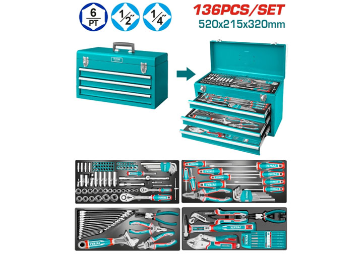 Bộ đồ nghề 136 chi tiết Total THTCS351367 Bộ đồ nghề 136 chi tiết Total THTCS351367
