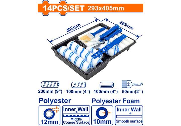 Bộ khay, cọ và lăn sơn 14 chi tiết Wadfow WCB3H13