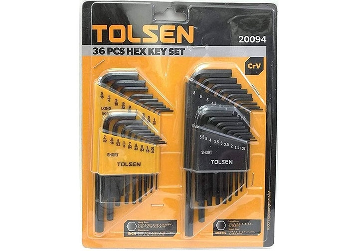 Bộ lục giác đầu bằng hệ mét và inch 36 chi tiết Tolsen 20094 Bộ lục giác đầu bằng hệ mét và inch 36 chi tiết Tolsen 20094