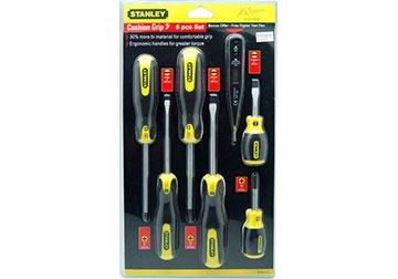 Bộ tô vít (6 cây tặng 1 tô vít thử điện) Stanley 92-002