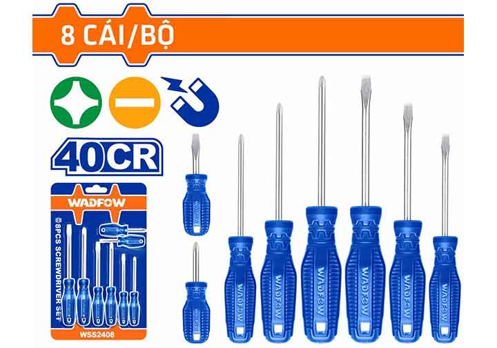 Bộ tuốc nơ vít 8 chi tiết Wadfow WSS2408