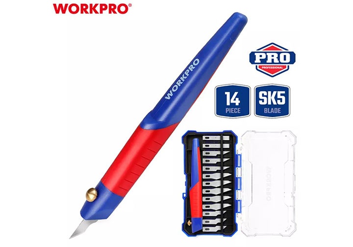 Hộp lưỡi dao điêu khắc 14 chi tiết Workpro WP219005