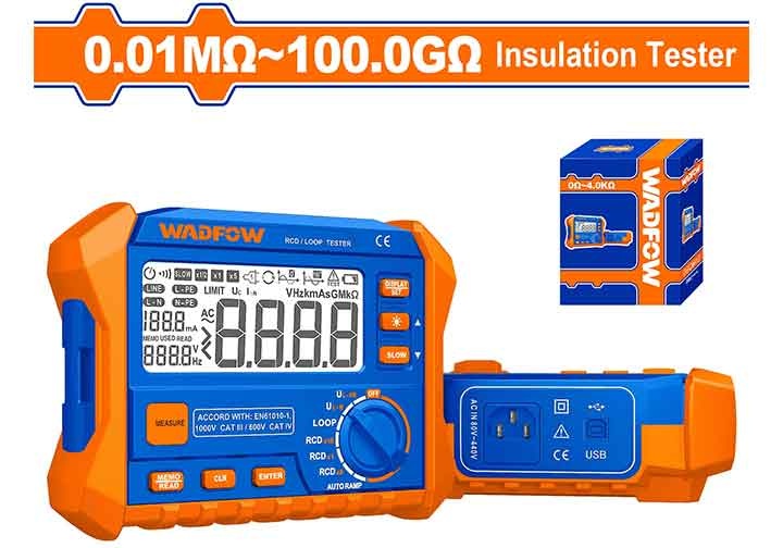 Máy đo dòng rò RCD/LOOP (0.1~100Ω) Wadfow WDM9506