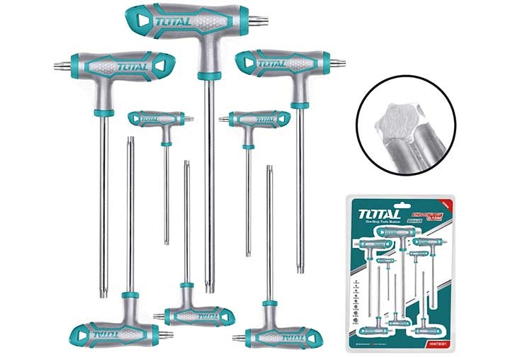 T10-T50 Bộ lục giác bông tay cầm chữ T 8 chi tiết Total THHW8083