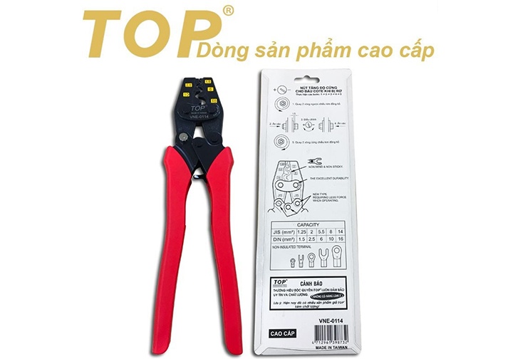 1.25-14mm2 Kìm bấm cosse số 14 TOP 255mm VNE-0114