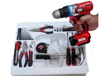 10.8V Li-On Máy khoan vặn vít kèm 60 chi tiết Black and Decker EGBL108PK