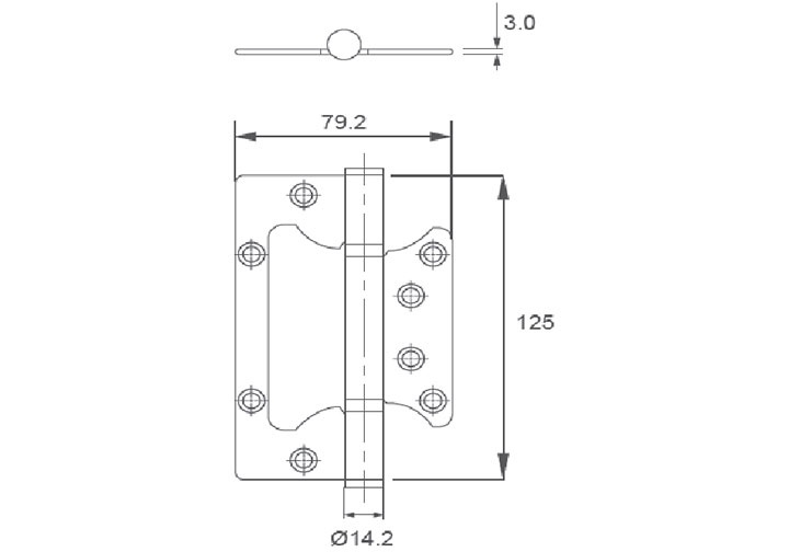 101.6x76.2x3mm Bản lề âm dương Inox 304 Imundex 701.17.140