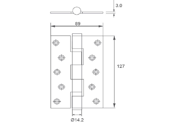 102x76x3mm Bản lề bi mạ PVD inox 304 Imundex 701.12.170