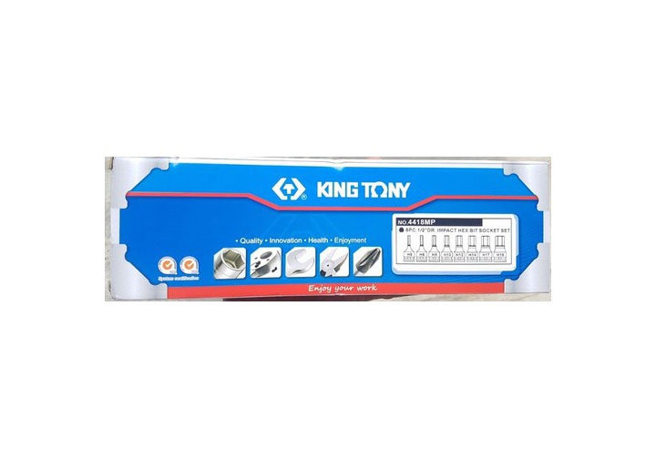 1/2" Bộ đầu tuýp đen mũi lục giác 8 chi tiết Kingtony 4418MP