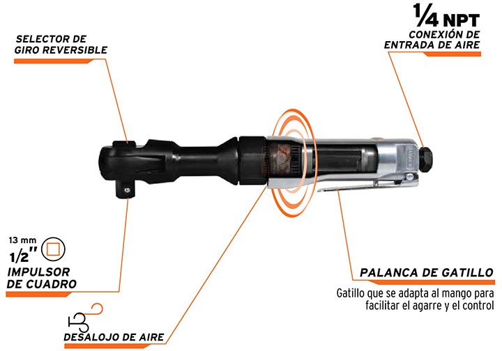 1/2" Máy siết bu lông góc dùng khí nén Truper 11189 (TPN-886H-2)