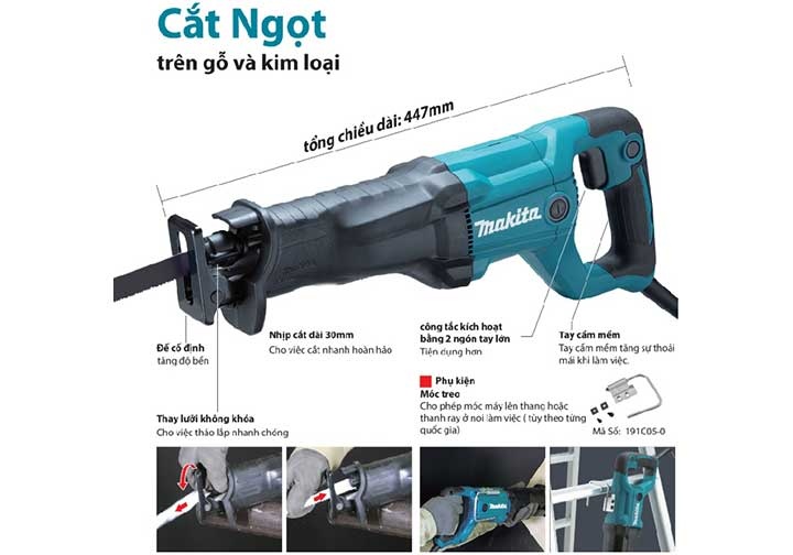 1200W Máy cưa kiếm Makita JR3051TK