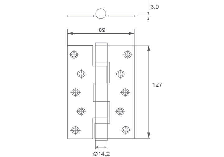 127x89x3mm Bản lề bi mạ PVD inox 304 Imundex 701.12.970