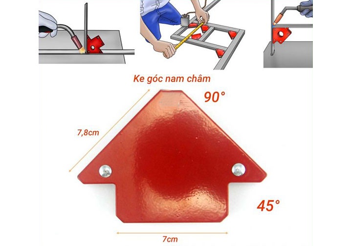 12kgf Ke góc nam châm hàn góc 45, 90, 135 độ