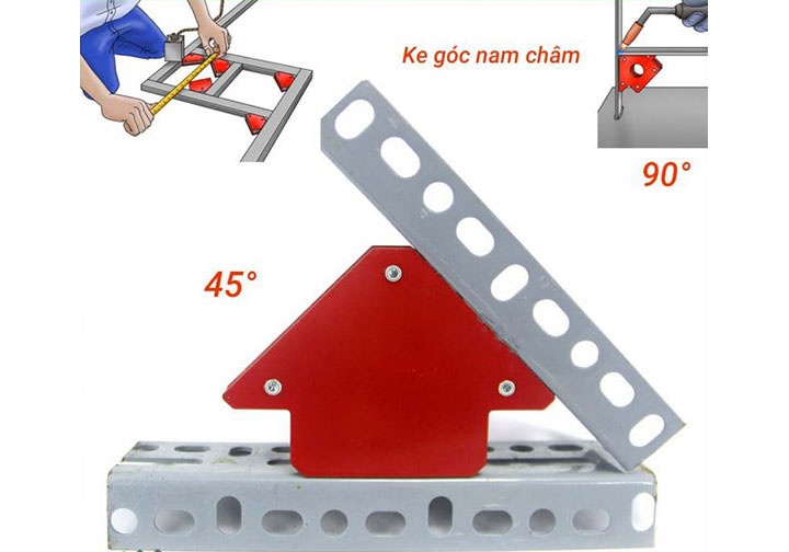 12kgf Ke góc nam châm hàn góc 45, 90, 135 độ