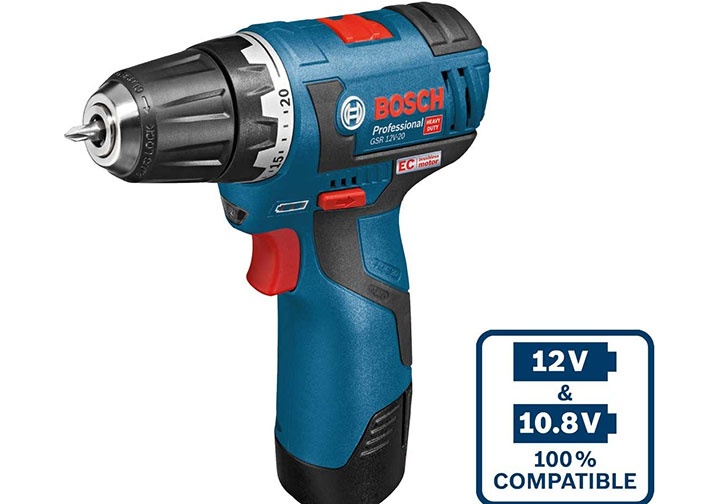 12V Máy khoan vặn vít dùng pin 10mm Bosch GSR 12 V-EC